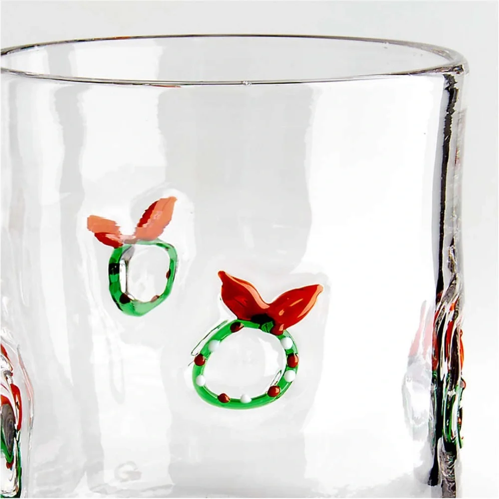 Crate&Barrel Wreath Icon Double Old-Fashioned Glasses